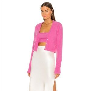 Amanda Uprichard pink cozy button cardigan size small